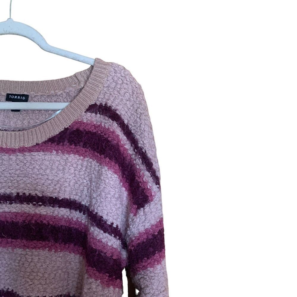 Torrid Plus Size 2x Multicolor Stripe Fuzzy Chunk… - image 3